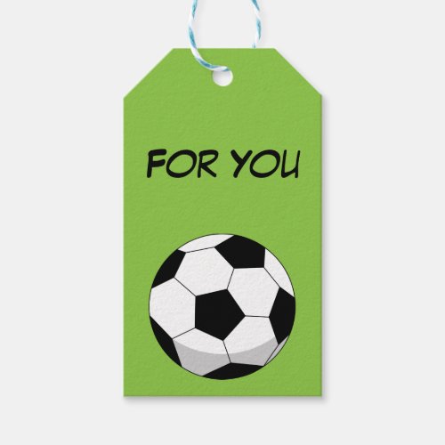 Cartoon Soccer Ball  Add Your Text Gift Tags
