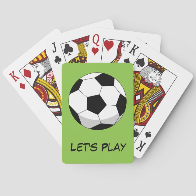 Cartoon Soccer Ball | Add Your Text Poker Cards (Back)