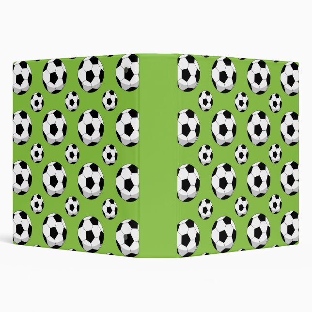 Cartoon Soccer Ball Pattern 3 Ring Binder (Background)