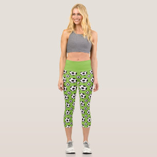 Cartoon Soccer Ball Pattern Capri Leggings