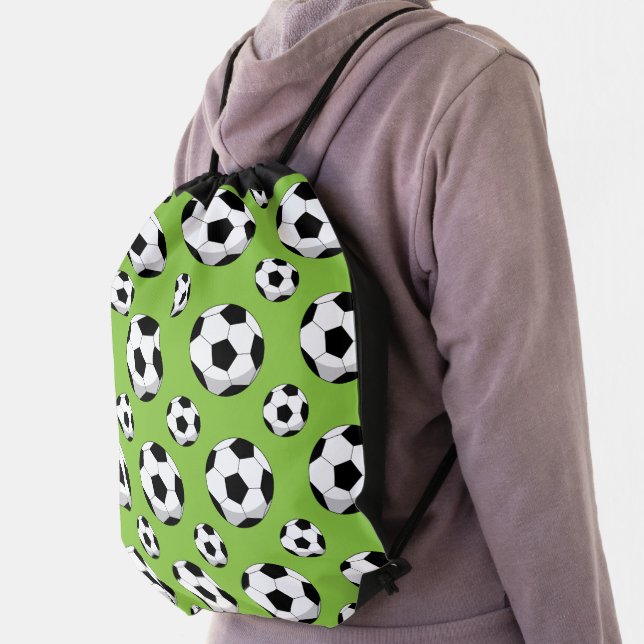Cartoon Soccer Ball Pattern Drawstring Bag (Insitu)