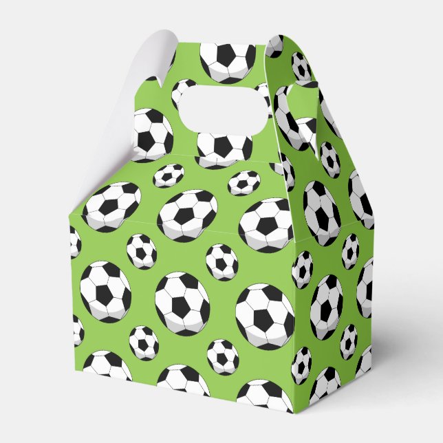 Cartoon Soccer Ball Pattern Favor Boxes (Front Side)