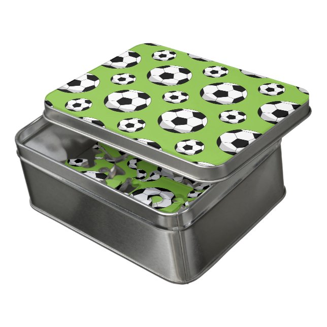Cartoon Soccer Ball Pattern Jigsaw Puzzle (Lid Open)