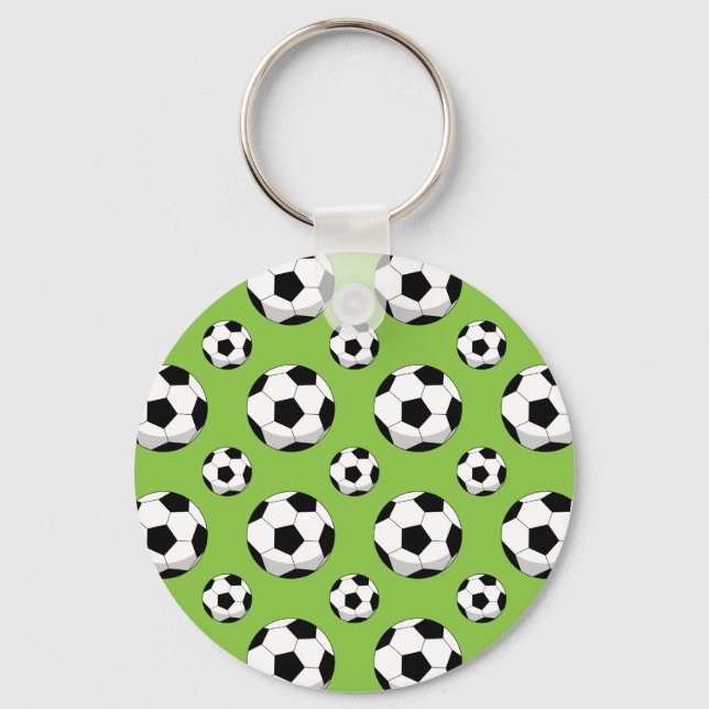 Cartoon Soccer Ball Pattern Keychain (Front)