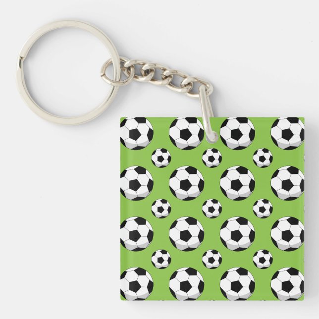 Cartoon Soccer Ball Pattern Keychain (Front)