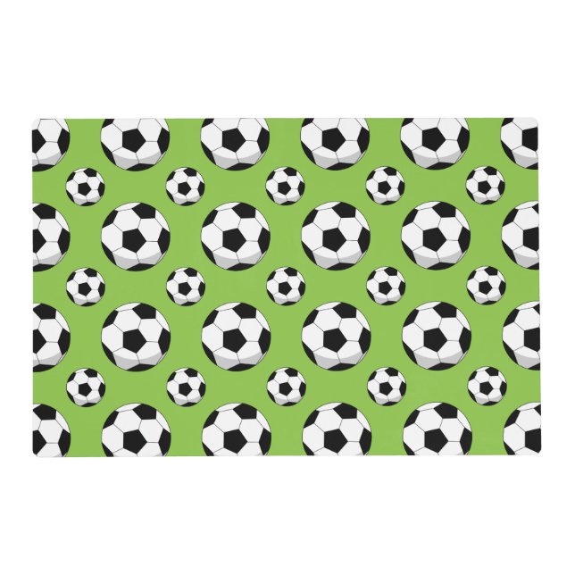 Cartoon Soccer Ball Pattern Placemat (Front)