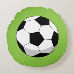 Cartoon Soccer Ball Round Pillow