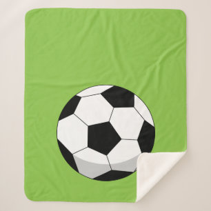 Cartoon Soccer Ball Sherpa Blanket