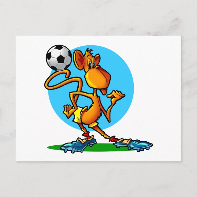 Cartoon Soccer Monkey Postcard (Front)