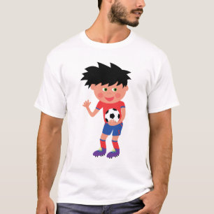Cartoon Soccer Player Graphic T-Shirt