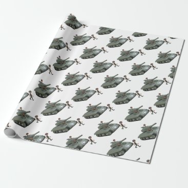 Cartoon Soldiers in a Tank Wrapping Paper Cartoon Soldiers in a Tank Wrapping Paper