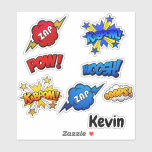Cartoon Sound and Action Bubble Set Sticker
