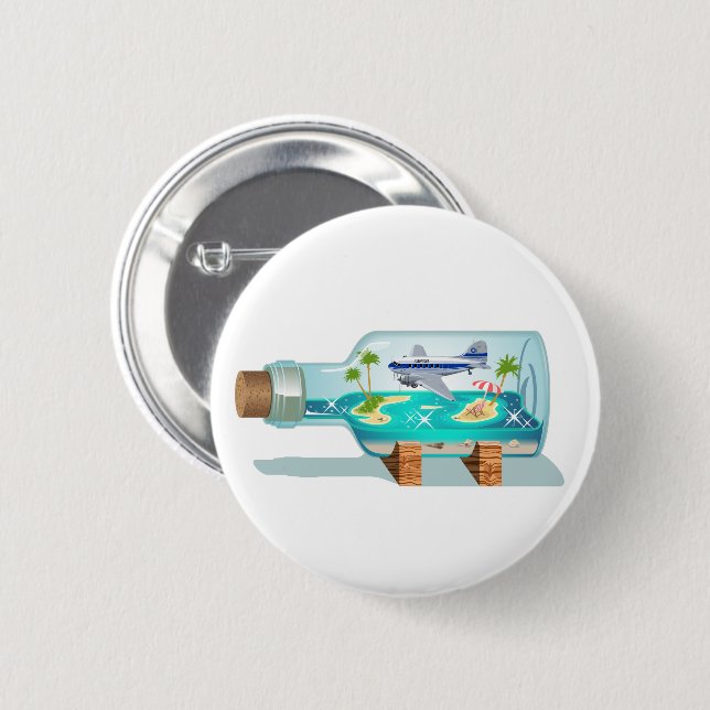Cartoon Souvenir Bottle Button (Front & Back)