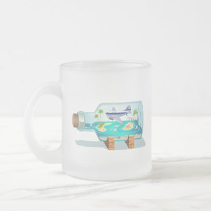 Cartoon Souvenir Bottle Frosted Glass Coffee Mug