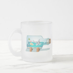 Cartoon Souvenir Bottle Frosted Glass Coffee Mug