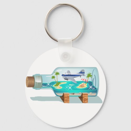 Cartoon Souvenir Bottle Keychain