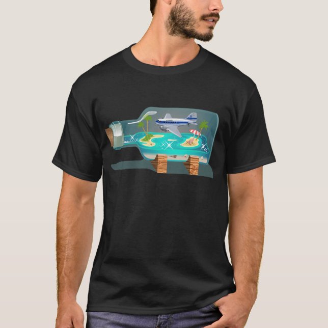 Cartoon Souvenir Bottle T-Shirt (Front)