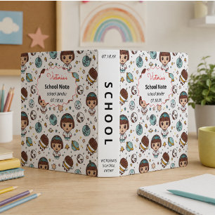 Cartoon Space Back to School Supplies Teachers 3 Ring Binder