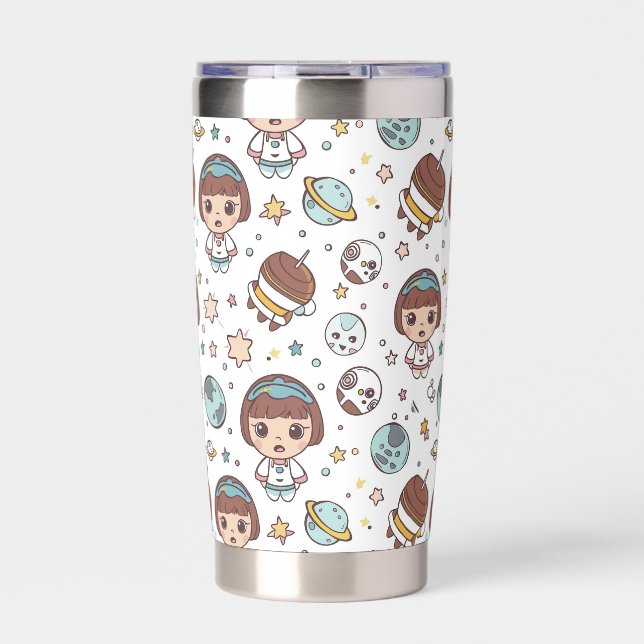 Cartoon Space Back to School Supplies Teachers Insulated Tumbler (Front)