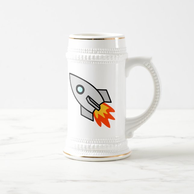 Cartoon Space Rocket Beer Stein (Right)