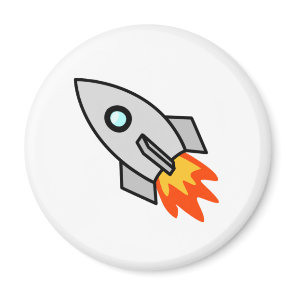 Cartoon Space Rocket Magnet