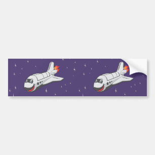 Cartoon Space Shuttle Bumper Sticker
