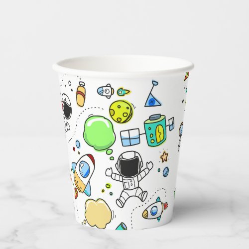 Cartoon Space Theme Paper Cups