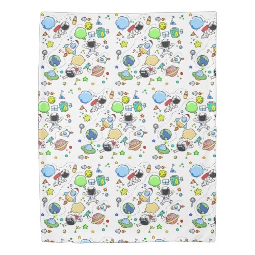 Cartoon Space Themed Boys Duvet Cover