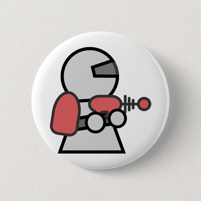 Cartoon SpaceMan Pinback Button (Front)