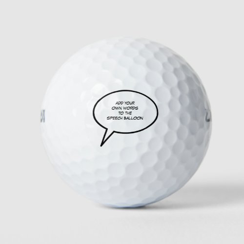 Cartoon Speech Words  Golf Balls