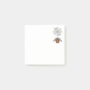 Cartoon Spider hanging from Web holding Bucket  Post-it Notes