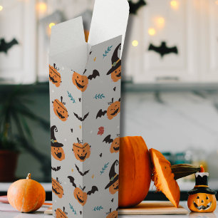 Cartoon Spooky ghost and pumpkins Wine Box