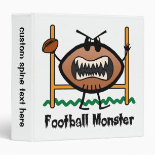 Cartoon Sports Clip Art Angry Mad Football Monster 3 Ring Binder