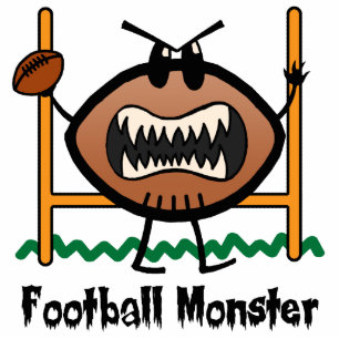 Cartoon Sports Clip Art Angry Mad Football Monster Statuette