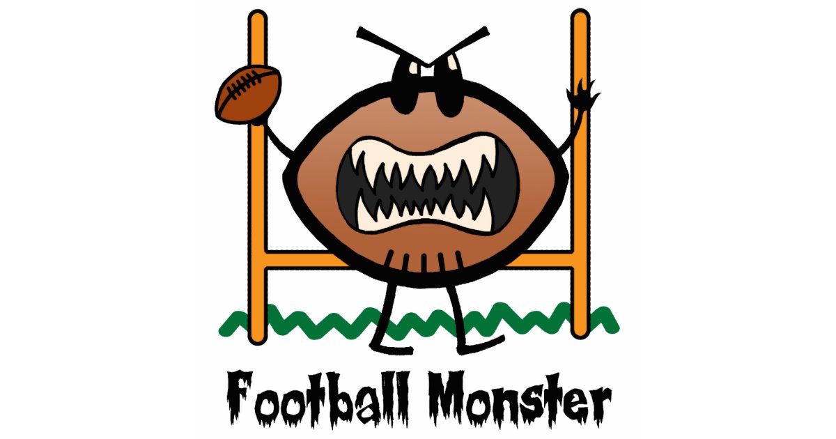 Cartoon Sports Clip Art Angry Mad Football Monster Statuette | Zazzle