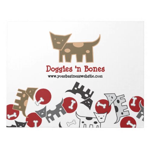 Cartoon Spotted Doggies  Bones Cute Fun Notepad