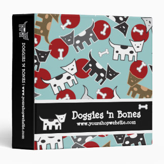 Cartoon Spotted Doggies & Bones Cute Journal Album Binder