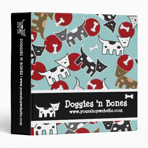 Cartoon Spotted Doggies  Bones Cute Journal Album Binder