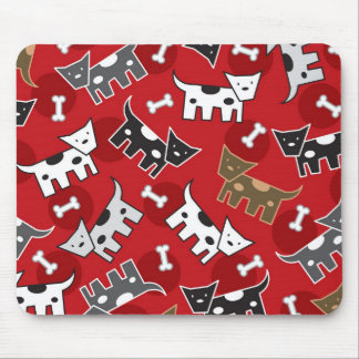 Cartoon Spotted Dogs, Puppies & Bones Mouse Pad