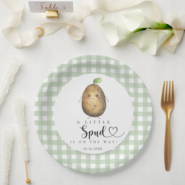 Cartoon Spud Baby Shower Paper Plates (Wedding)