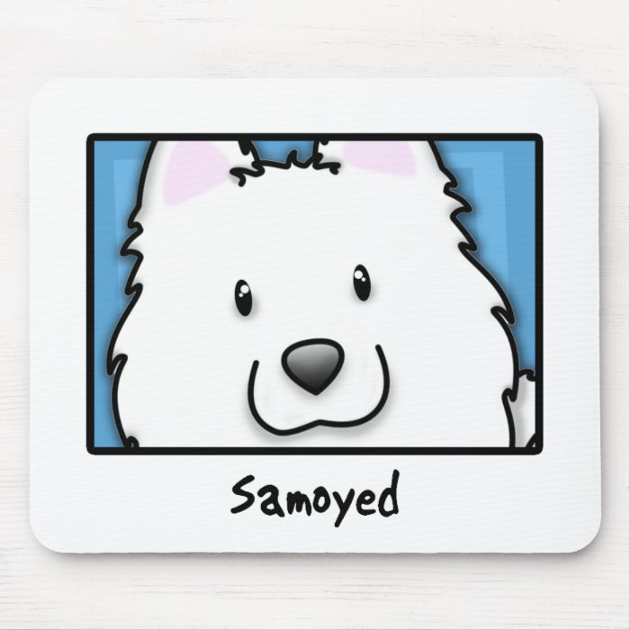 Cartoon Square Samoyed Mousepads