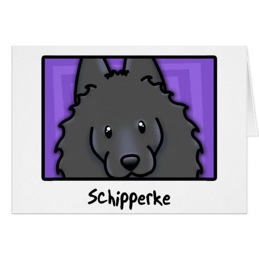 Cartoon Square Schipperke Cards (Front Horizontal)