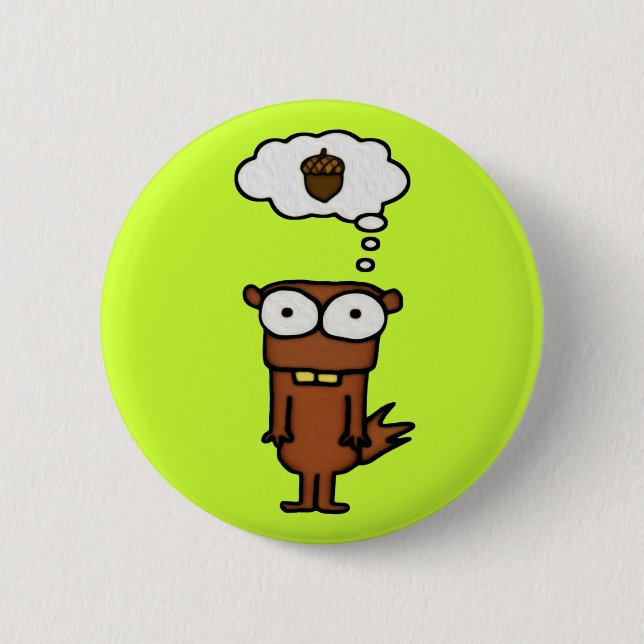 Cartoon Squirrel Button (Front)