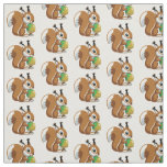 cartoon squirrel fabric