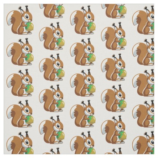 cartoon squirrel fabric