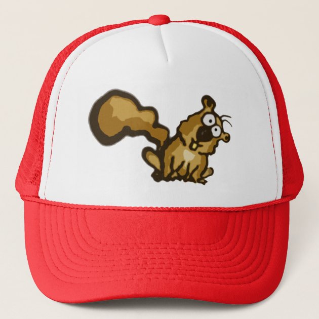 hat with squirrel tail