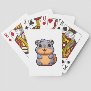 Cartoon squirrel illustration poker cards
