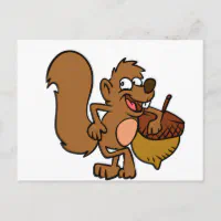 cute squirrel with nut cartoon