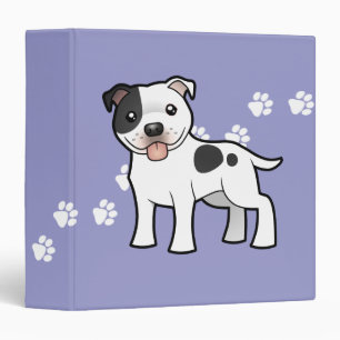 Cartoon Staffordshire Bull Terrier Binder