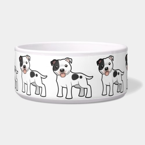 Cartoon Staffordshire Bull Terrier Bowl